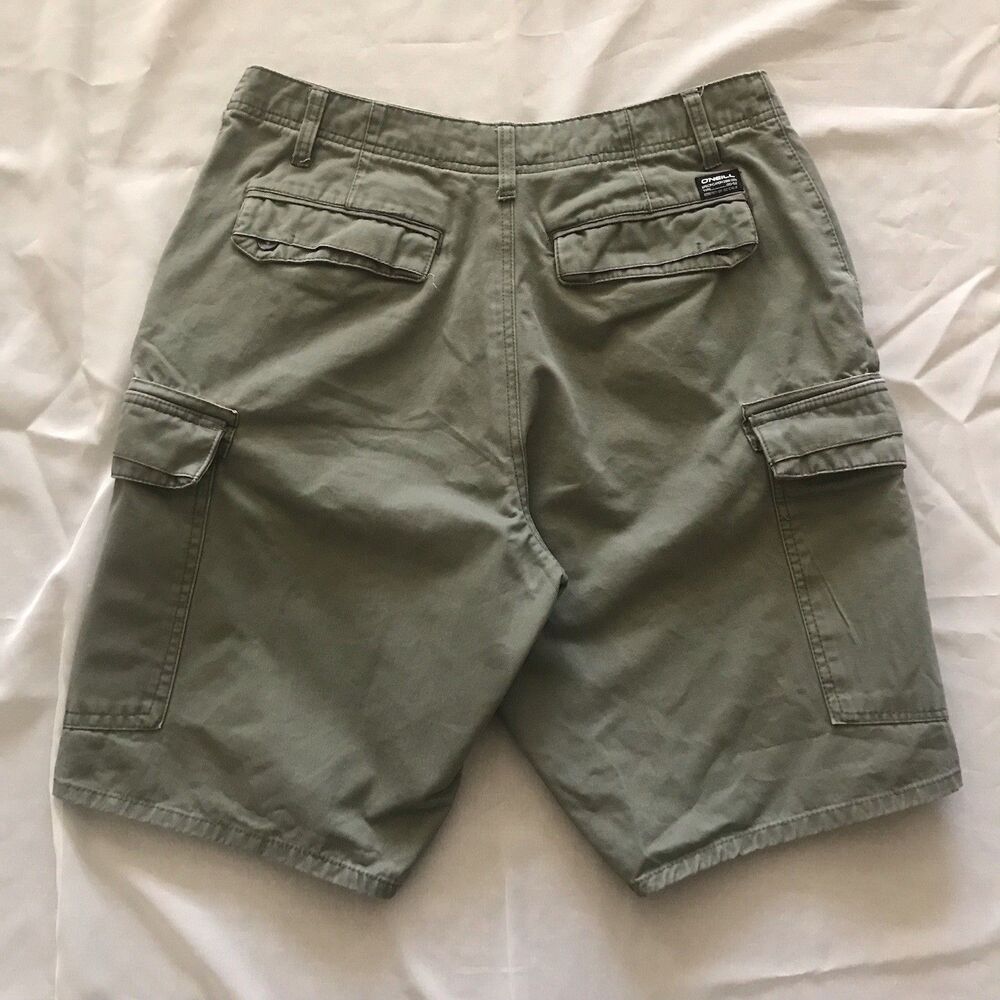 O'Neill Olive Green Outdoor Hiking Cargo Cotton Mens Shorts Size 31 - Picture 5 of 9